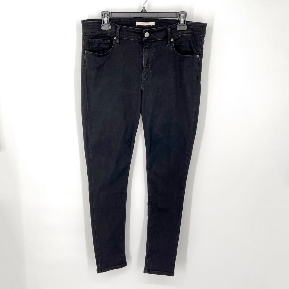 Levi's Skinny 711 Women's High Rise Slim Fit Skinny Jeans Size 32 Black Stretch
